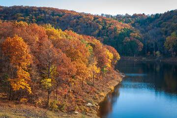 Tionesta Lake in the rugged hills of northwestern Pennsylvania