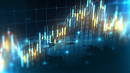 Stock market or forex trading graph in futuristic concept