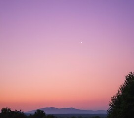 Fototapeta na wymiar Evening sky gradient from peach to lavender