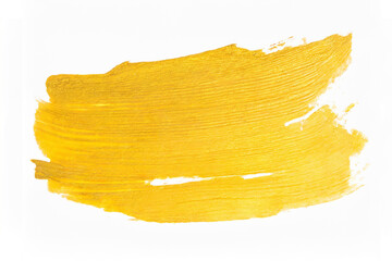 Naklejka premium Gold paint brush stroke. Abstract gold glittering textured art illustration.