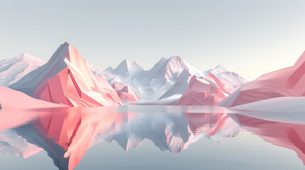 A mesmerizing 3D landscape that seamlessly blends reality and fantasy. The stunning mirror reflects the dream-like terrain, creating a surreal visual spectacle. Dive into this immersive worl