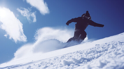 snowboarder on the snow