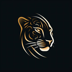 Cheetah Minimal Line Art Logo on a Black Background