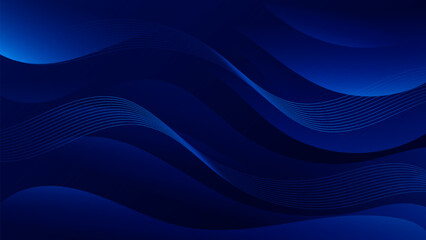 Abstract dark blue Background with Wavy Shapes. flowing and curvy shapes. This asset is suitable for website backgrounds, flyers, posters, and digital art projects.