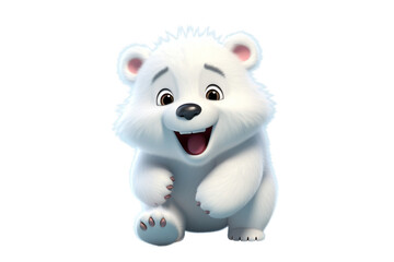 Happy polar bear character png transparent background 