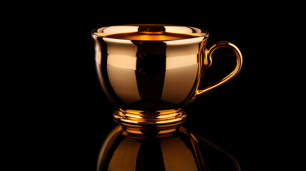Fototapeta na wymiar Vintage golden coffee cup