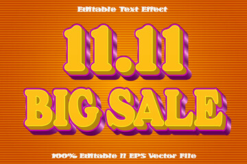 11.11 Big Sale Editable Text Effect