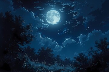 Obraz na płótnie Canvas full moon at night