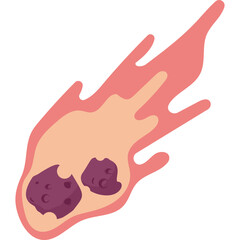 Obraz premium Asteroid On Fire Illustration