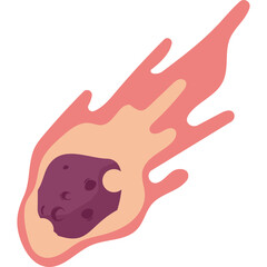 Asteroid On Fire Illustration