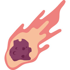 Asteroid On Fire Illustration