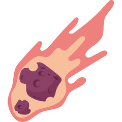 Obraz premium Asteroid On Fire Illustration