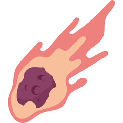 Asteroid On Fire Illustration