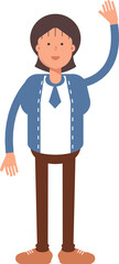 Businesswoman Character Raising Hand Illustration
