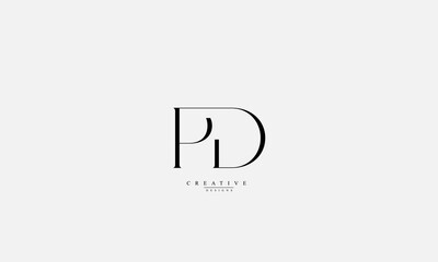Alphabet letters Initials Monogram logo PD DP P D