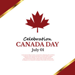 Canada, Day, celebration, wishes, or greeting, social, media 01, th July, wishing post or banner with Canada maple, leaf, vector illustration