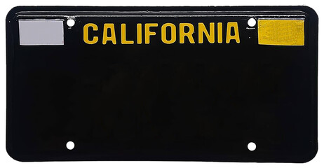 Sign plate symbol black california license