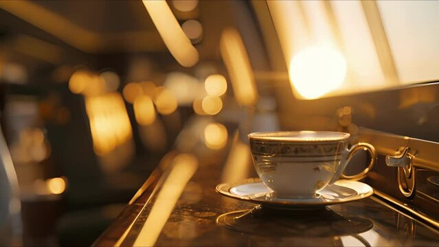 The first rays of the rising sun dance on the surface of freshly brewed coffee, adding a touch of magic to the private jets elegant setup. As the passengers take their seats, they know they