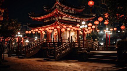 Fototapeta na wymiar China's Temple of the Dragon King - A Nighttime Visit