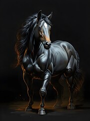 Obraz na płótnie Canvas black horse isolated