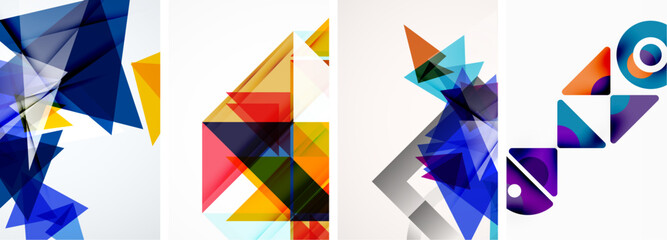 Triangle poster set for wallpaper, business card, cover, poster, banner, brochure, header, website