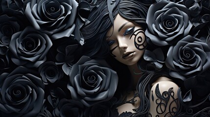 The title of the photograph is "The Dark Princess of the Roses.