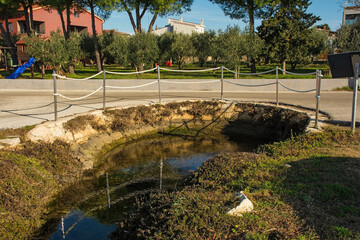 A fresh water spring, known as Slatkovodni Izvor, in Medulin, Istria, Croatia. Located where 3...