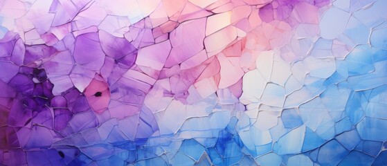 Purple, blue, and white colored abstract grunge glass square mosaic tile mirror wall texture, ideal for background banners, Ai Generated