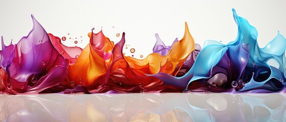 A dazzling array of splashes from rainbow-colored water drops, Ai Generated