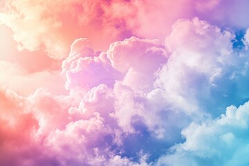 Create a dreamy atmosphere with this abstract soft cloud background featuring pastel colorful gradation, perfect for a serene setting, Ai Generated.