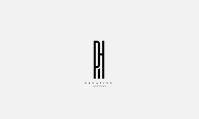 Alphabet letters Initials Monogram logo PH HP P H