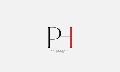 Obraz premium Alphabet letters Initials Monogram logo PH HP P H