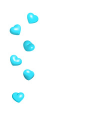 ハートマーク。色んな角度のハートのアイコン、飾りセット。