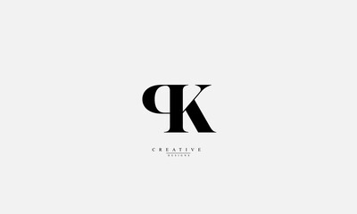 Alphabet letters Initials Monogram logo PK KP P K