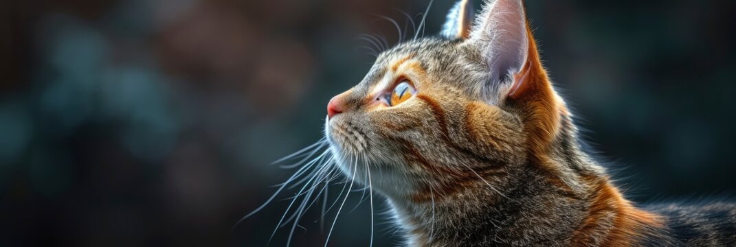 Studio Portrait Domestic Calico Cat Standing, Desktop Wallpaper Backgrounds, Background HD For Designer