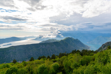 Naklejka na ściany i meble view of Kotor bay in Montenegro
