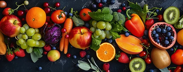 Rolgordijnen Fresh fruit fulfills all the vitamins in the body © adang