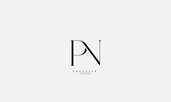 Alphabet letters Initials Monogram logo PN NP P N
