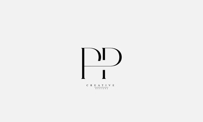 Alphabet letters Initials Monogram logo PP P