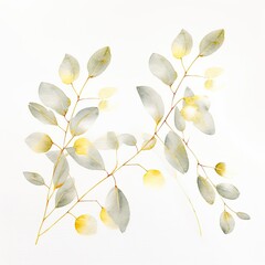 Delicate branches with leaves and buds