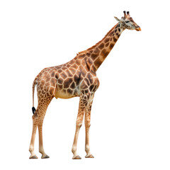 Giraffe walk. Isolated on transparent background. 