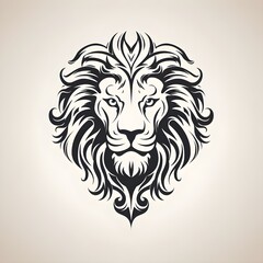 tribal lion tattoo sketch logo illustration. lion king logo. vector logo illustration