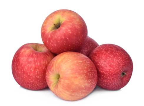 pile of pink lady apple isolated, png file