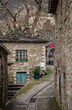 Tsepelovo, the stunning  village in the Zagori region situated at a height of 1,200 meters with panoramic view  at the mountain range of Tymfi.