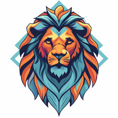 Obraz premium flat vector illustration of a lion