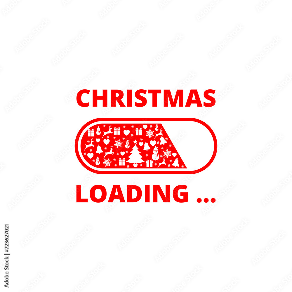 Poster christmas loading icon isolated on transparent background