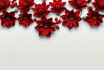 Red border isolated on white artistic background from Generative AI