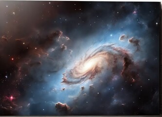 Fototapeta na wymiar White space galaxy cloud nebula and Stary night cosmos in Universe science astronomy background wallpaper from Generative AI
