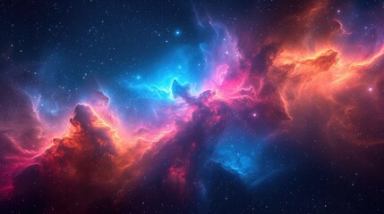 Obraz na płótnie Canvas Background of Abstract Space Nebula with Celestial Components
