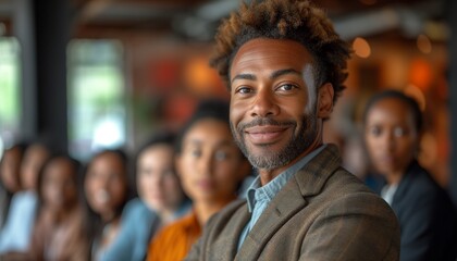 Fototapeta premium Leading with Expertise: Mentor Guides Young Professionals in Business